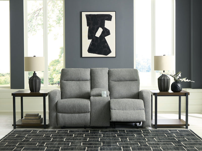 Gauntlet - Double Recline Loveseat With Console - Sterling - R&R Furniture Gallery (Fountain Valley, CA)