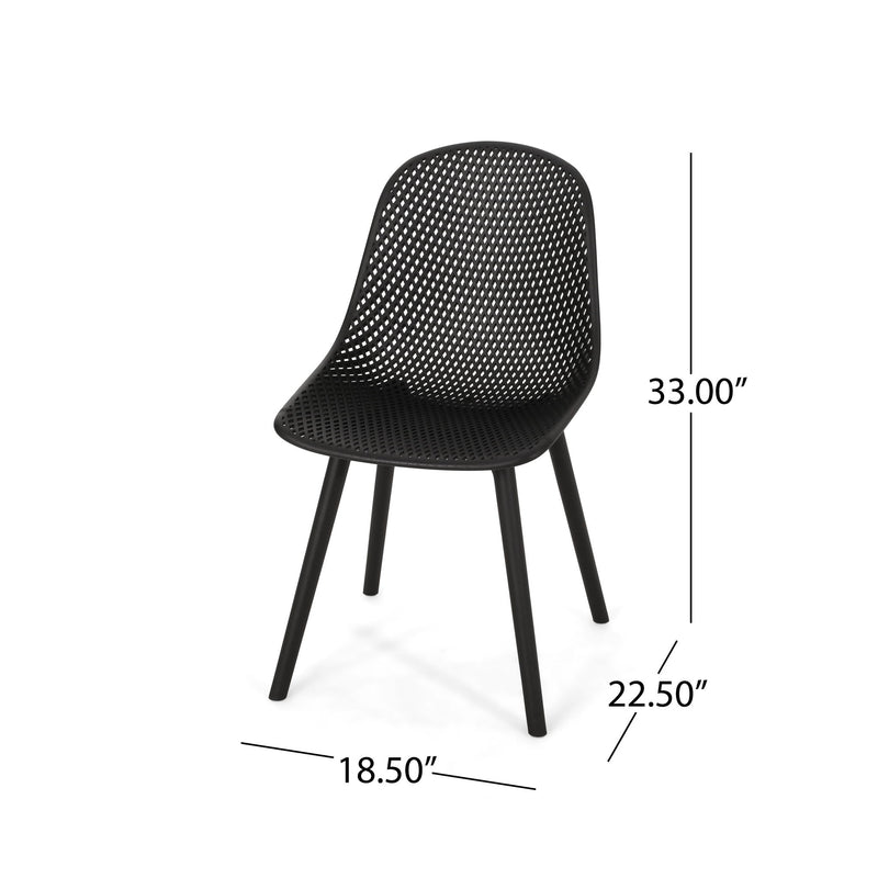 Set of two Noble House Posey Chairs featuring modern design with cushioned seats and wooden legs.