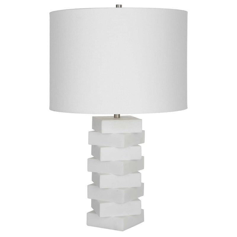 Ascent - White Geometric Table Lamp