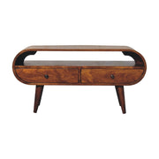 Solid Wood Circular TV Stand - R&R Furniture Gallery (Fountain Valley, CA)