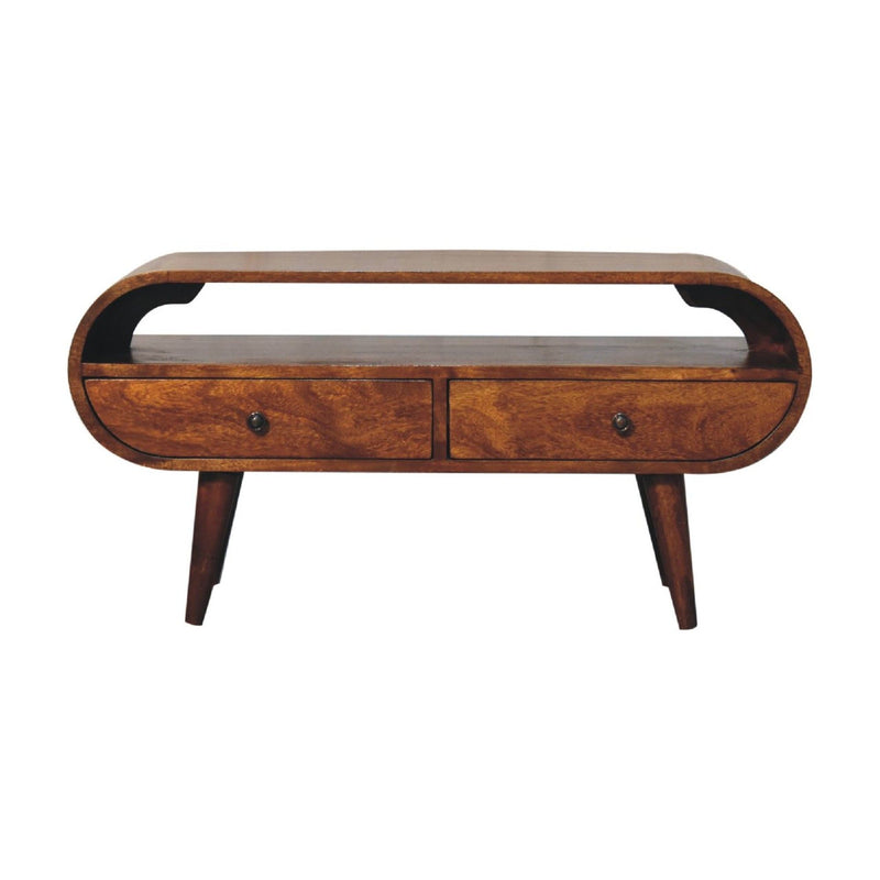 Solid Wood Circular TV Stand - R&R Furniture Gallery (Fountain Valley, CA)