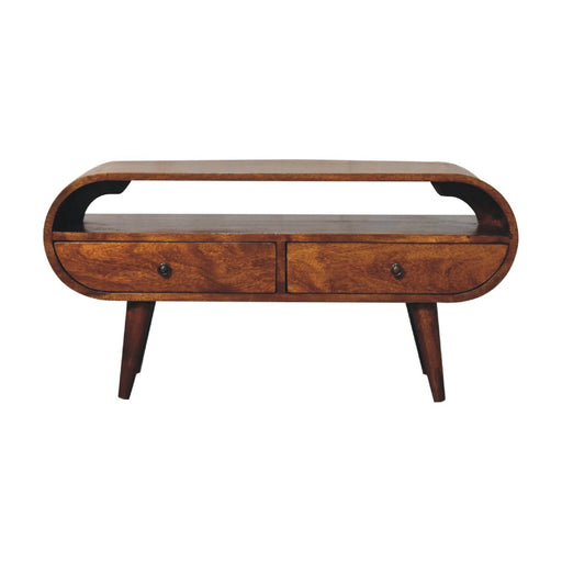 Solid Wood Circular TV Stand - R&R Furniture Gallery (Fountain Valley, CA)