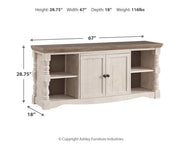 Havalance - Extra Large TV Stand - 2 Doors - Brown / Beige - R&R Furniture Gallery (Fountain Valley, CA)