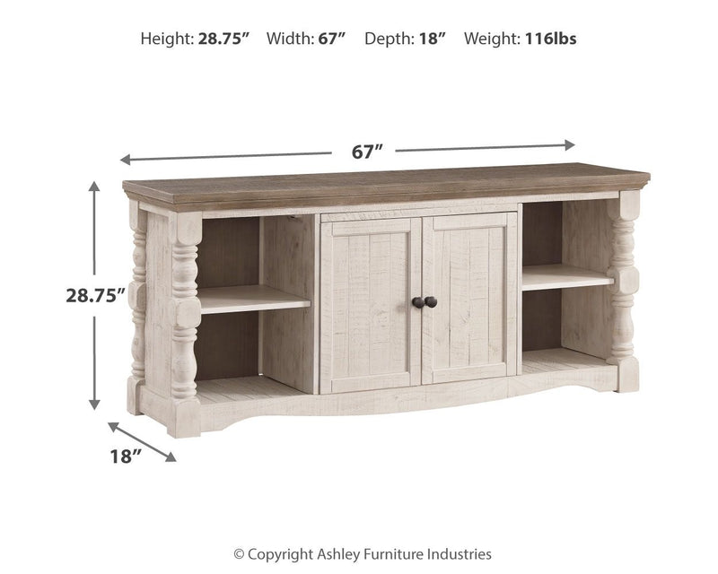 Havalance - Extra Large TV Stand - 2 Doors - Brown / Beige - R&R Furniture Gallery (Fountain Valley, CA)