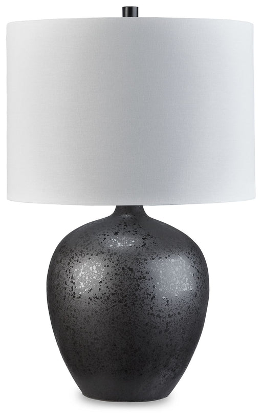 Ladstow - Ceramic Table Lamp  - Black - R&R Furniture Gallery (Fountain Valley, CA)