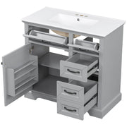 36" Bathroom Vanity With Sink, 2 Tip-Out Drawers, Soft Close Hinges - R&R Furniture Gallery (Fountain Valley, CA)