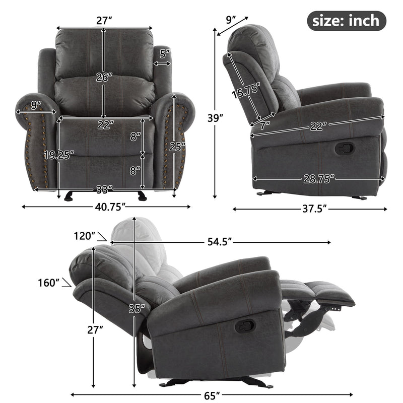 Wide Standard Manual Glider Recliner - R&R Furniture Gallery (Fountain Valley, CA)