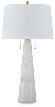 Laurellen - Alabaster Table Lamp - White - R&R Furniture Gallery (Fountain Valley, CA)
