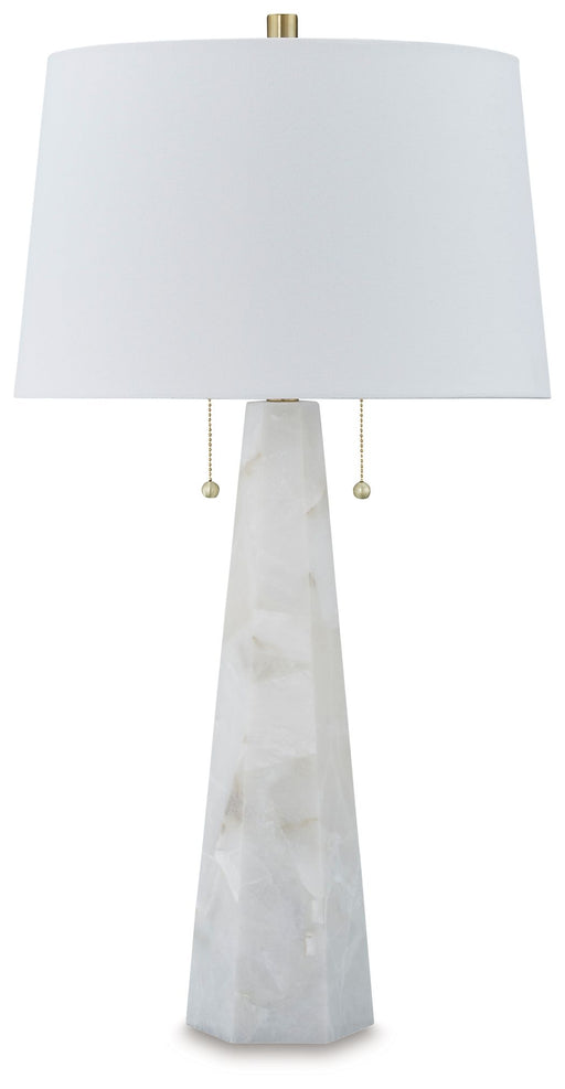 Laurellen - Alabaster Table Lamp - White - R&R Furniture Gallery (Fountain Valley, CA)