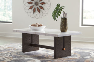 Burkhaus - Rectangular Cocktail Table - White / Dark Brown - R&R Furniture Gallery (Fountain Valley, CA)