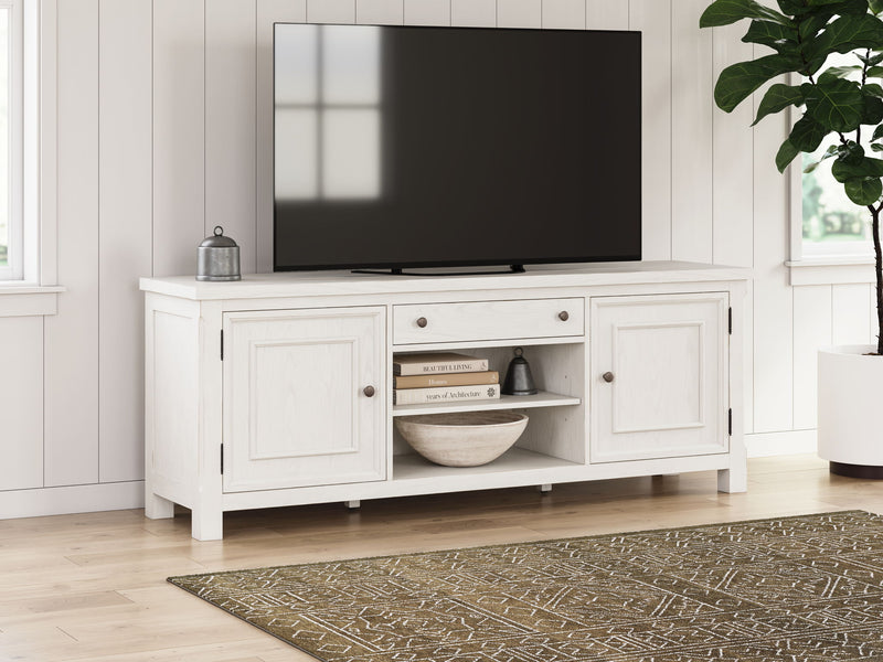 Robbinsdale - Extra Large TV Stand - Antique White - R&R Furniture Gallery (Fountain Valley, CA)