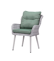Jenneva - 7 Piece Patio Dining Set - Night Green Fabric & Gray - R&R Furniture Gallery (Fountain Valley, CA)