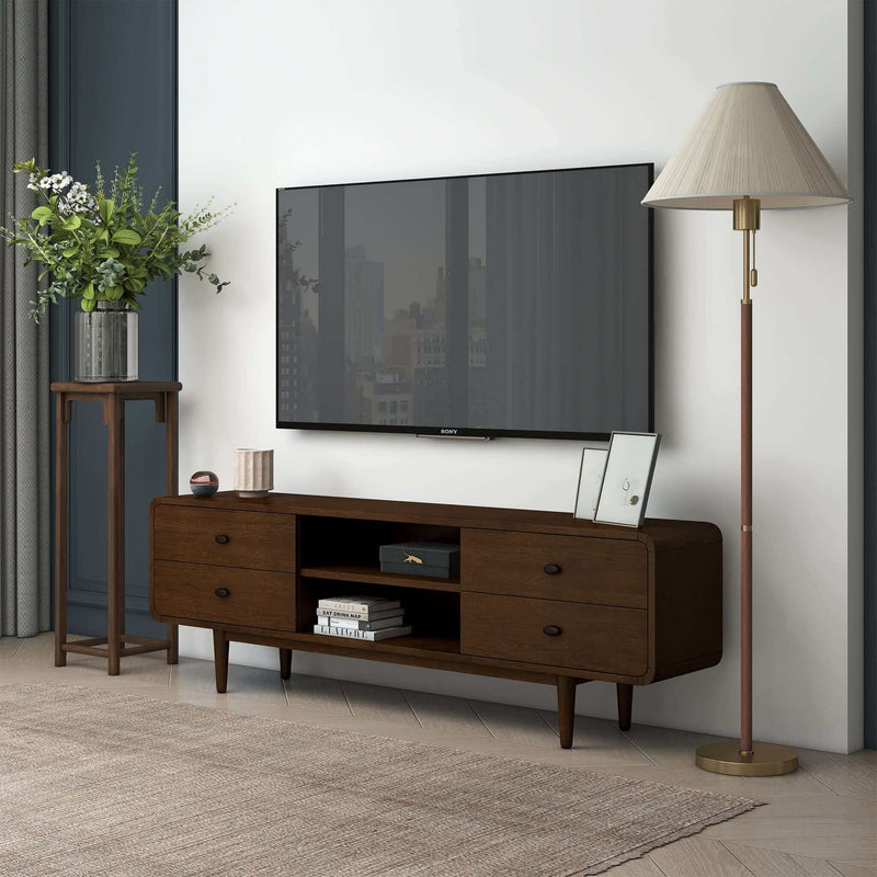 Alexa - TV Stand - Dark Brown / Wood - R&R Furniture Gallery (Fountain Valley, CA)