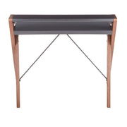 Lumi Source Archer contemporary lift top desk in walnut and gray with sleek modern design and spacious work surface.