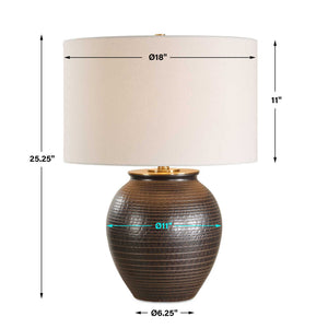 Hawkins - Ribbed Table Lamp - Bronze