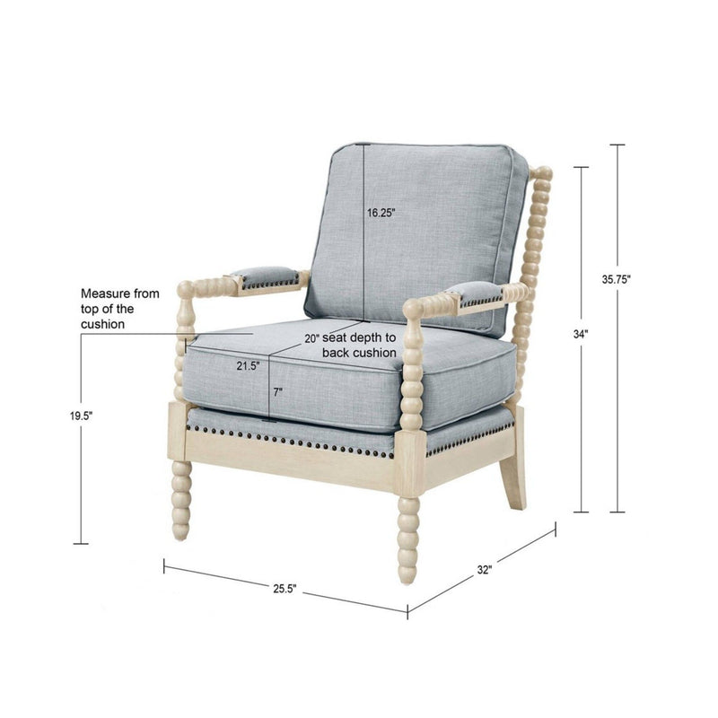 Arm Chair With Open Back Spindle Design, Padded Armrests - R&R Furniture Gallery (Fountain Valley, CA)