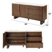 Harvey - Server With Ceramic Top - Walnut - R&R Furniture Gallery (Fountain Valley, CA)