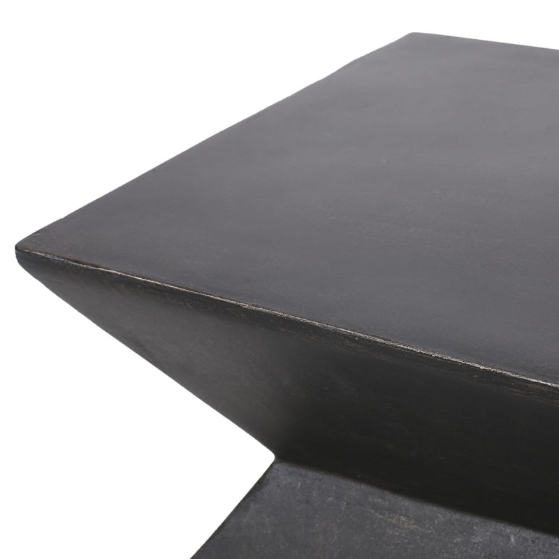 Outdoor lightweight concrete side table by Noble House with copper finish, ideal for patio or garden decor.