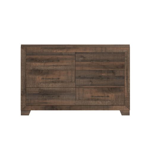 6 Drawer Wooden Dresser - Brown - R&R Furniture Gallery (Fountain Valley, CA)