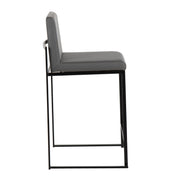 Lumi Source Fuji contemporary modern high back counter stool with sleek design and wooden legs, perfect for stylish kitchen counters