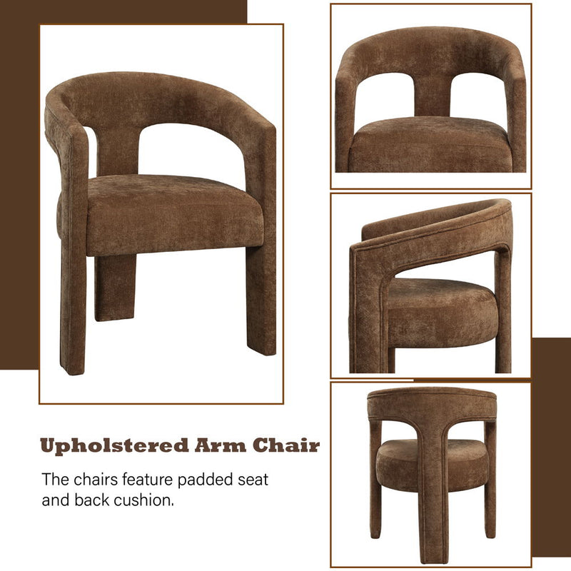 Leonardo - Arm Chair (Set of 2) - Brown Linen - R&R Furniture Gallery (Fountain Valley, CA)