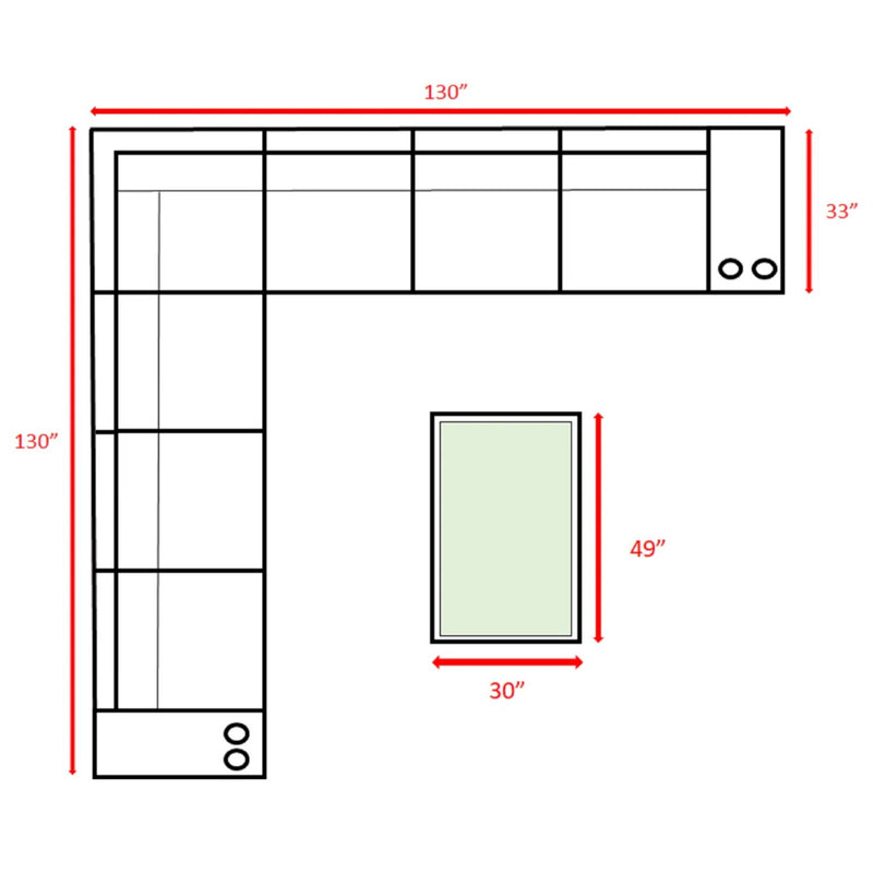 Outdoor Wicker Sectional With Weather Resistant Cushions And Table - R&R Furniture Gallery (Fountain Valley, CA)