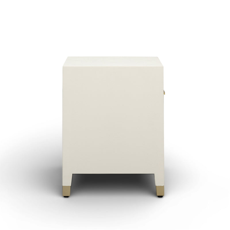 Dani - Faux Shagreen Nightstand With Drawer - Cream