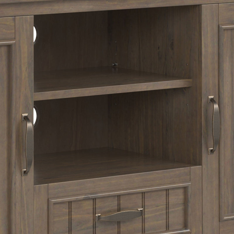 Lev - TV Media Stand - Smoky Brown - R&R Furniture Gallery (Fountain Valley, CA)