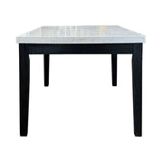 Nolan - Dining Table - White Natural Marble Top & Salvage Dark Oak - R&R Furniture Gallery (Fountain Valley, CA)