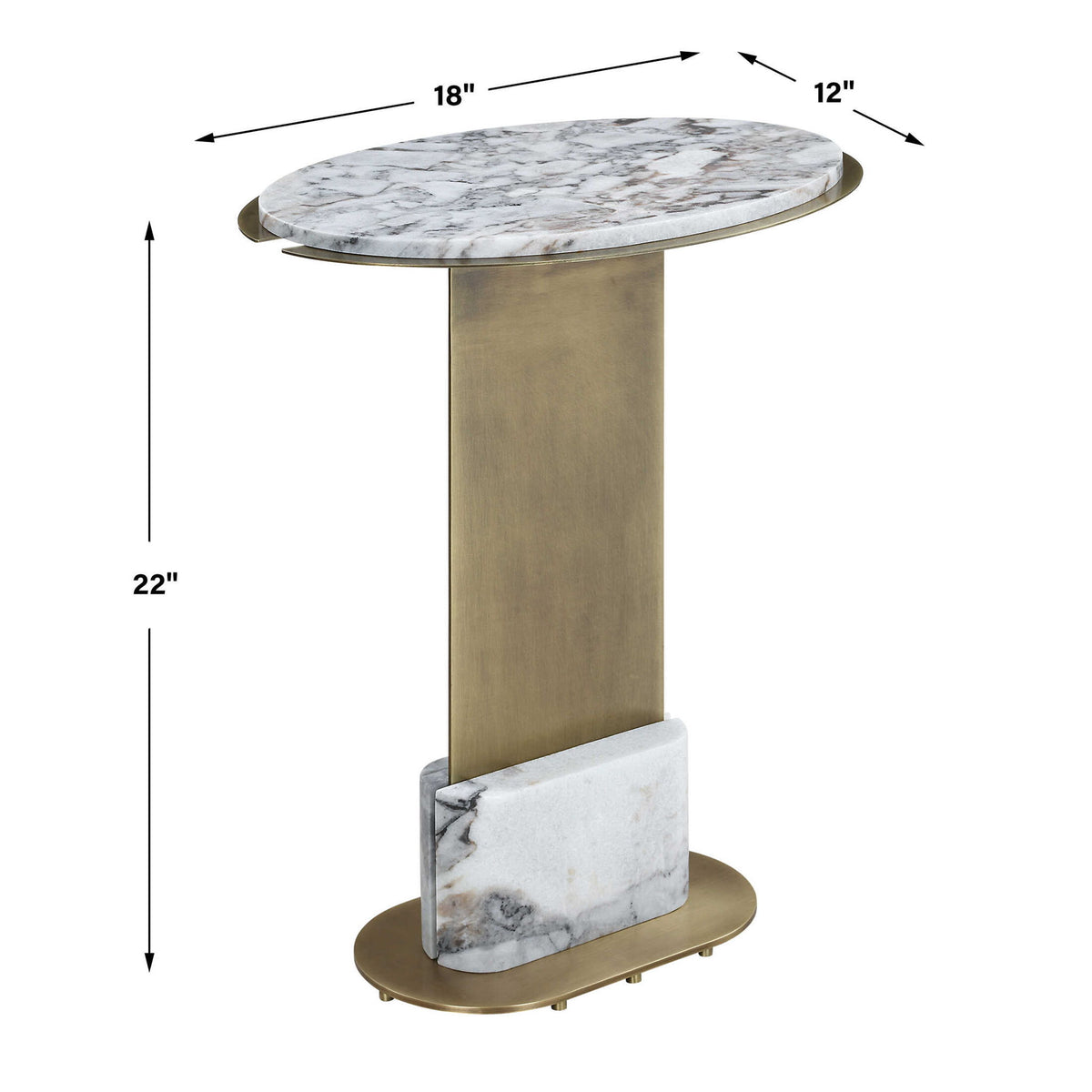 Split The Difference - Accent Table - Brass