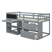 Low Loft Bed With Rolling Desk, Shelf And Drawers - R&R Furniture Gallery (Fountain Valley, CA)