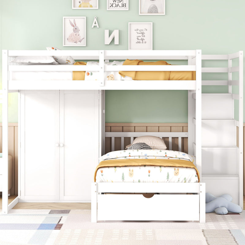 Bunk Bed With Wardrobe, Drawers - R&R Furniture Gallery (Fountain Valley, CA)