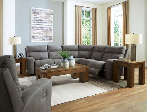 Signature Design by Ashley Next-Gen Durapella power reclining sectional set with six pieces, featuring plush cushions and modern design.