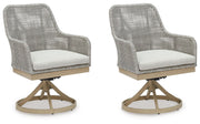 Seton Creek - Swivel Chair With Cushion (Set of 2) - Gray - R&R Furniture Gallery (Fountain Valley, CA)