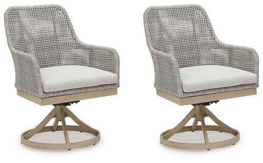 Seton Creek - Swivel Chair With Cushion (Set of 2) - Gray - R&R Furniture Gallery (Fountain Valley, CA)