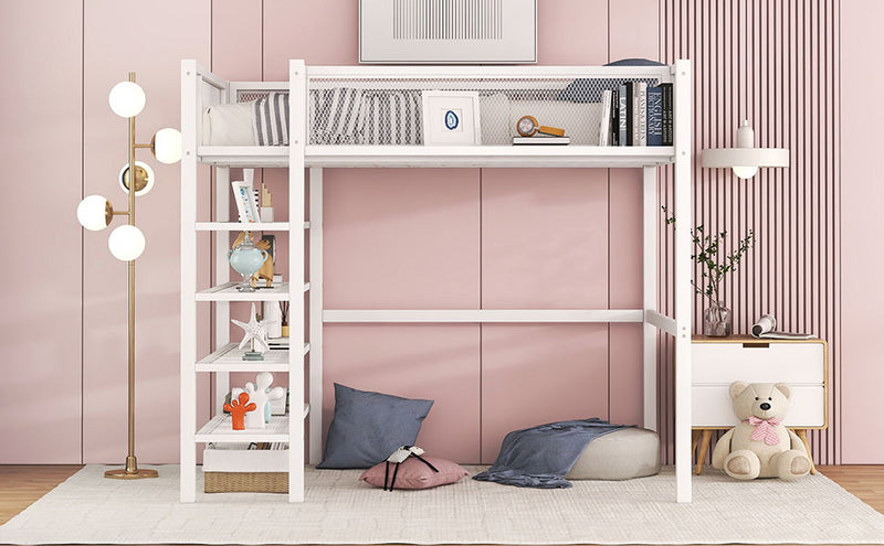 Loft Bed With 4 Tier Shelves And Storage - R&R Furniture Gallery (Fountain Valley, CA)