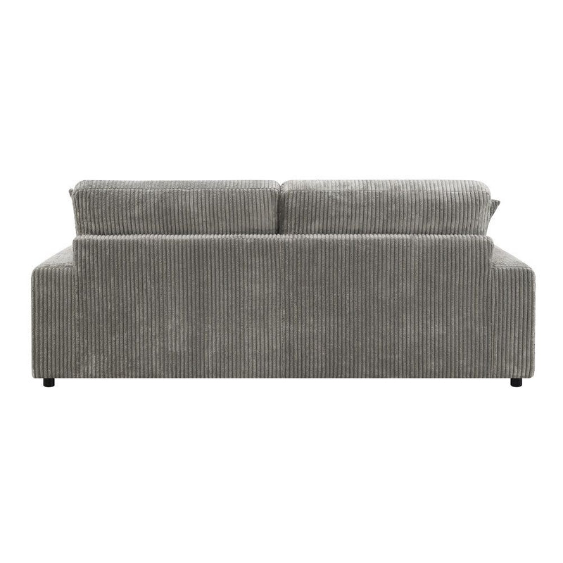 Tavia - Reversible Sectional Sofa With 6 Pillows - Gray Corduroy - R&R Furniture Gallery (Fountain Valley, CA)