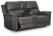 Bleckley - Power Reclining Loveseat With Console / Adjustable Headrest - R&R Furniture Gallery (Fountain Valley, CA)