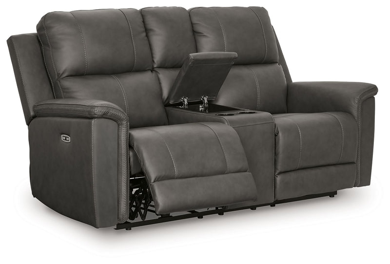 Bleckley - Power Reclining Loveseat With Console / Adjustable Headrest - R&R Furniture Gallery (Fountain Valley, CA)
