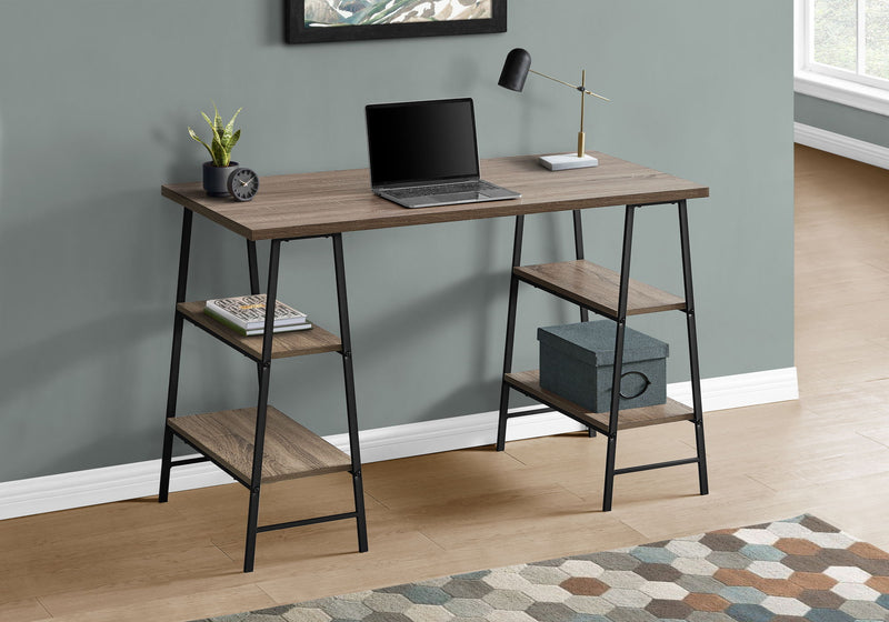 Computer Desk For Home Office, Storage Shelves, Industrial Design - R&R Furniture Gallery (Fountain Valley, CA)