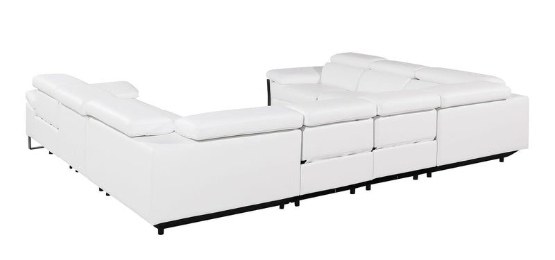 1246 - 8-Piece U-Shaped Modular Power Reclining Sectional With 4 Power Recliners And Power Headrests