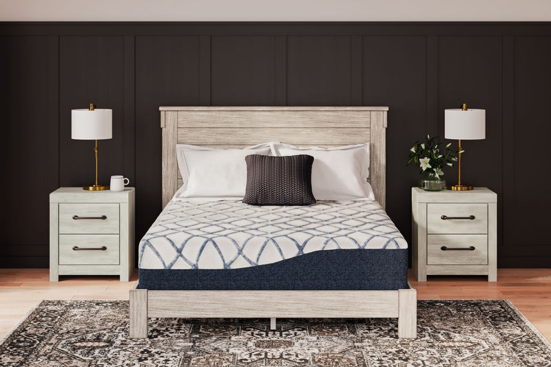 12 Inch Chime Elite 2.0 - California King Mattress - White / Blue - R&R Furniture Gallery (Fountain Valley, CA)