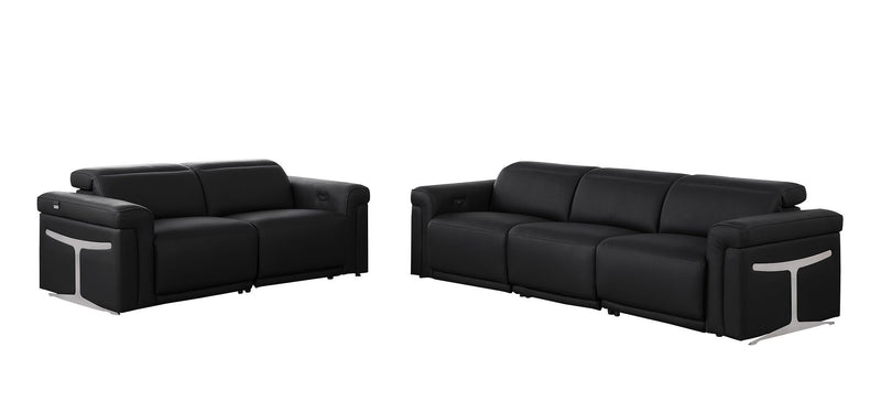 1126 - 5-Piece Modular Power Reclining Sofa And Loveseat Set In With 4 Power Recliners & Power Headrests