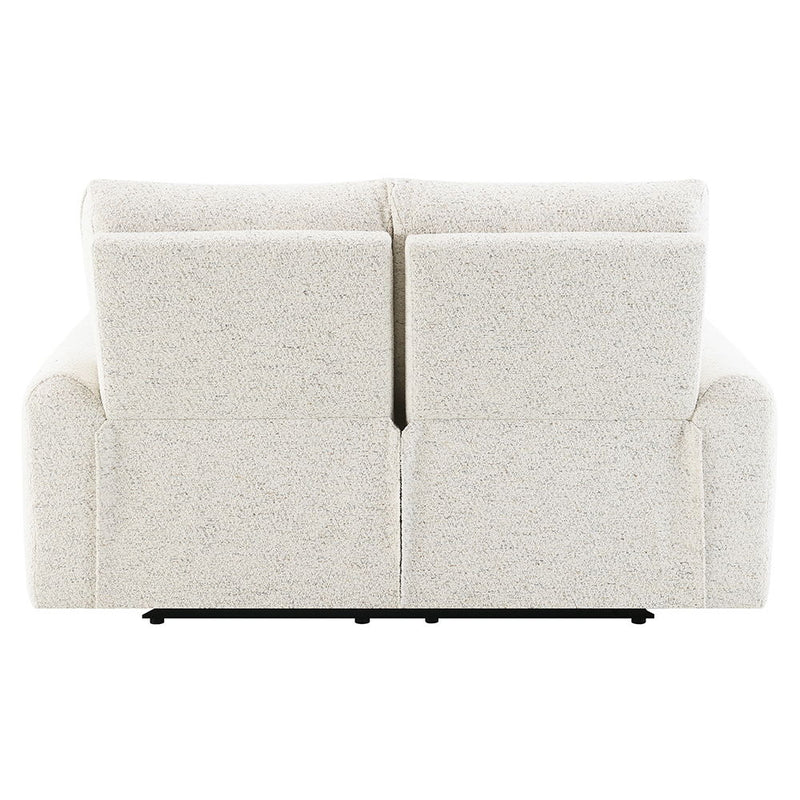 Lalisa - Power Motion Loveseat With USB Port - Cream Chenille - R&R Furniture Gallery (Fountain Valley, CA)