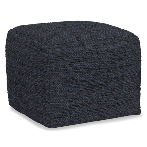 Simpli-Home Fredrik handcrafted square accent pouf with neutral fabric and sturdy construction, perfect for living room decor.