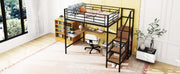 Loft Bed With Desk And Grid, Stylish Frame With Lateral Storage Ladder And Wardrobe - R&R Furniture Gallery (Fountain Valley, CA)