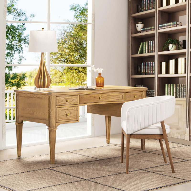 Dauphin - 5 Drawer Executive Desk - R&R Furniture Gallery (Fountain Valley, CA)