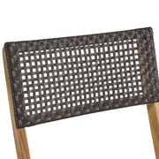 Noble House bistro foldable armless chair with wicker backrest and metal frame, perfect for outdoor or patio seating.