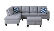 Irine - Sectional Sofa With Ottoman - Gray - R&R Furniture Gallery (Fountain Valley, CA)