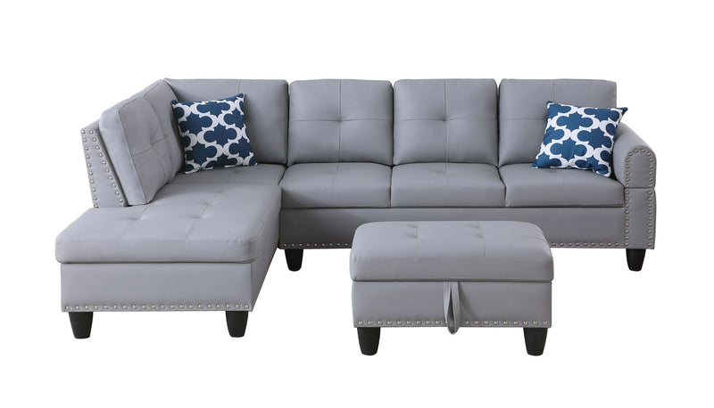 Irine - Sectional Sofa With Ottoman - Gray - R&R Furniture Gallery (Fountain Valley, CA)
